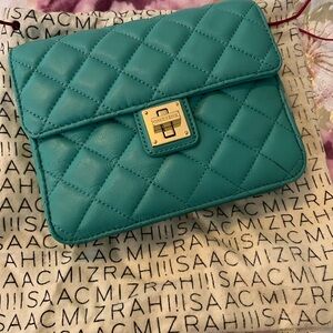 Isaac Mizrahi Turquoise Quilted Clutch